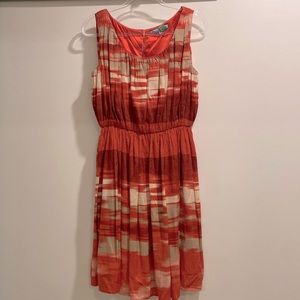 Antonio Melani Colorful Sleeveless Dress with Shades of Orange and Rust …